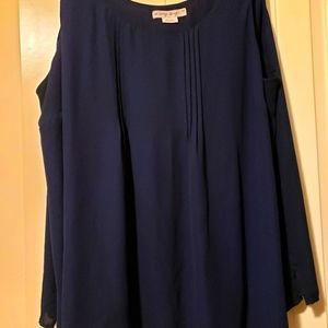 Size 3XL swing sleeveless blouse. Navy blue.
